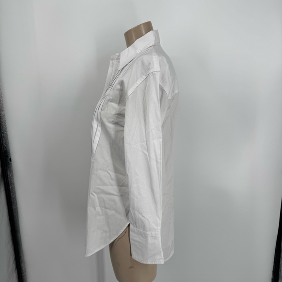 NWT Madewell Tuxedo Button-Up Shirt in Poplin in Eyelit White - Picture 7 of 13